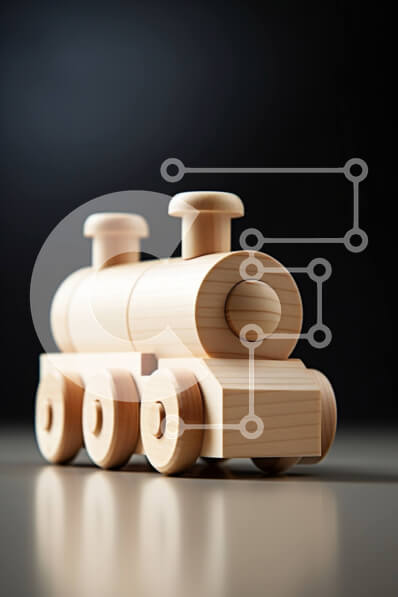 Intra Συλλεκτικό Ξύλινο Παζλ Plywood  4mm - Πολύχρωμο ξύλινο τρένο παιχνιδιών με ατμομηχανή Σε Ξύλινο Κουτί - Διαστάσεις Puzzle: 10x10 cm – 25 κομμάτια