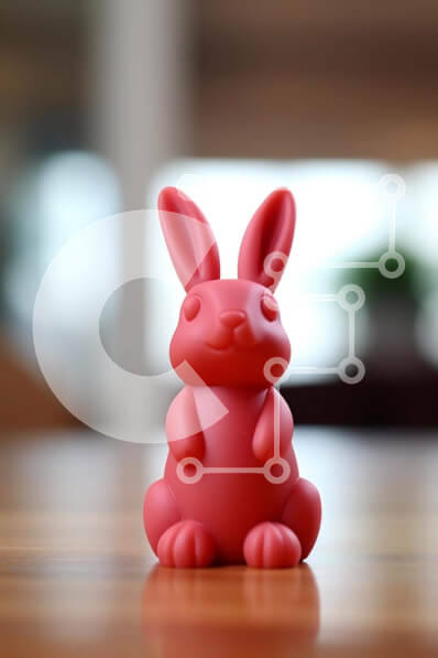 Intra Συλλεκτικό Ξύλινο Παζλ Plywood  4mm - Ροζ ειδώλιο λαγουδάκι σε ξύλινο τραπέζι Σε Ξύλινο Κουτί - Διαστάσεις: 10x10 cm – 25 κομμάτια