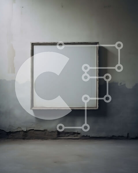 Intra Συλλεκτικό Ξύλινο Παζλ Plywood  4mm - Κενό λευκό πλαίσιο που κρέμεται σε εκτεθειμένο τοίχο από τούβλα Σε Ξύλινο Κουτί - Διαστάσεις Puzzle: 10x10 cm – 25 κομμάτια