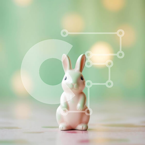 Intra Συλλεκτικό Ξύλινο Παζλ Plywood  4mm - Ειδώλιο λαγουδάκι του Πάσχα σε πράσινο φόντο με κουκκίδες Σε Ξύλινο Κουτί - Διαστάσεις: 10x10 cm – 25 κομμάτια