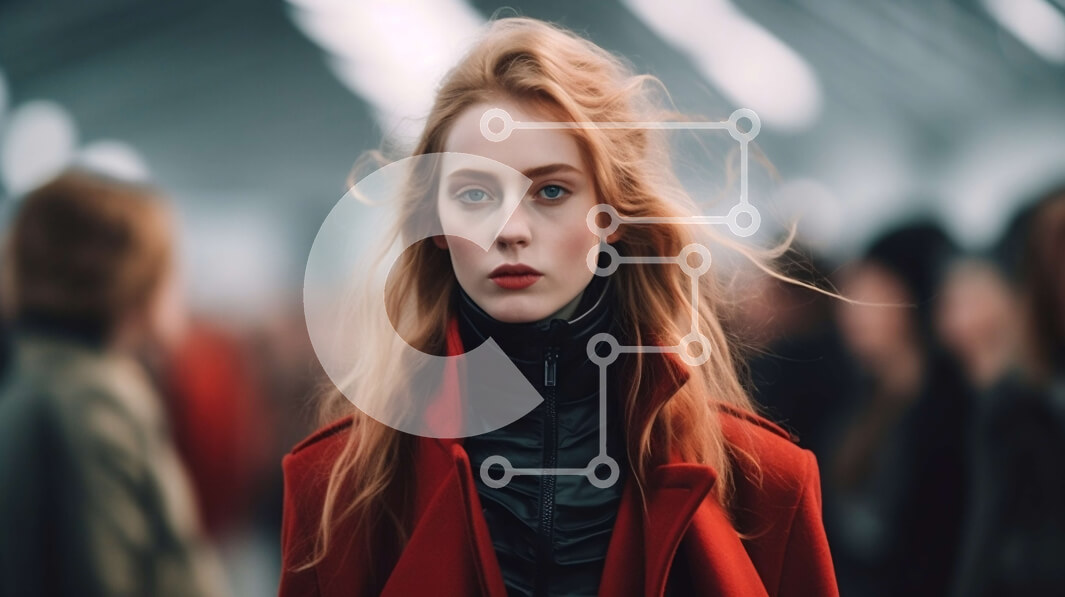 Intra Συλλεκτικό Ξύλινο Παζλ Plywood  4mm - Σοβαρή γυναίκα που ξεχωρίζει στην πολυσύχναστη οδό με υψηλή αντίθεση Σε Ξύλινο Κουτί - Διαστάσεις Puzzle: 10x10 cm – 25 κομμάτια