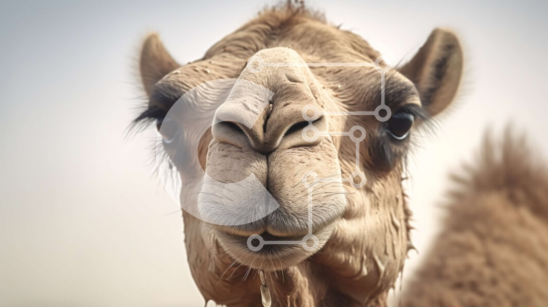 Σετ των 2 Intra Συλλεκτικό Ξύλινο Παζλ Plywood  4mm - Κοντινή φωτογραφία του προσώπου μιας καμήλας με ευδιάκριτη καμπούρα Σε Ξύλινο Κουτί - Διαστάσεις: 10x10 cm – 25 κομμάτια