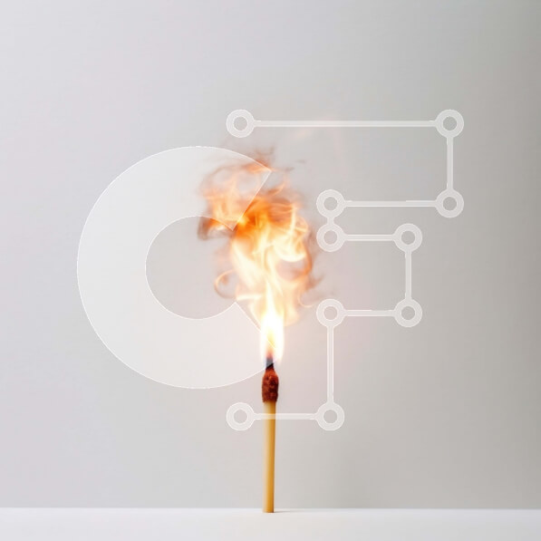 Intra Συλλεκτικό Ξύλινο Παζλ Plywood  4mm - Κοντινή εικόνα ενός αναμμένου σπίρτου σε λευκό φόντο Σε Ξύλινο Κουτί - Διαστάσεις: 10x10 cm – 25 κομμάτια