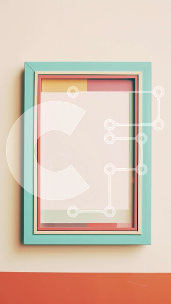 Intra Συλλεκτικό Ξύλινο Παζλ Plywood  4mm - Φωτεινό τιρκουάζ ξύλινο πλαίσιο σε μπεζ τοίχο Σε Ξύλινο Κουτί - Διαστάσεις Puzzle: 10x10 cm – 25 κομμάτια