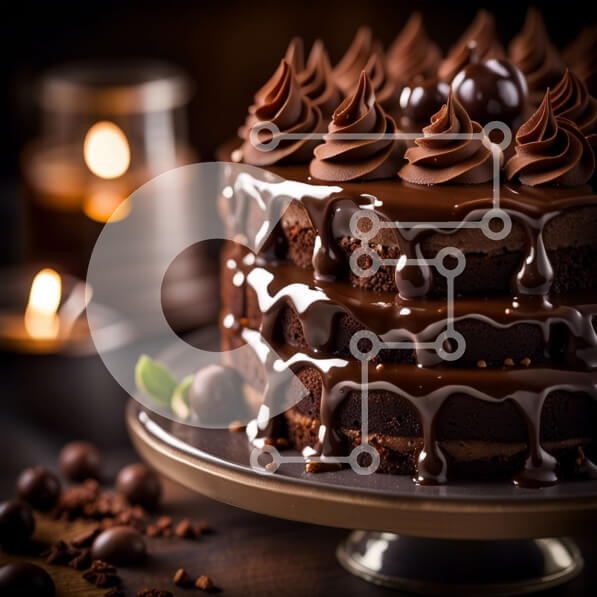 Σετ των 2 Intra Συλλεκτικό Ξύλινο Παζλ Plywood  4mm - Παρακμιακό κέικ σοκολάτας με πλούσιο πάγωμα σοκολάτας Σε Ξύλινο Κουτί - Διαστάσεις: 10x10 cm – 25 κομμάτια