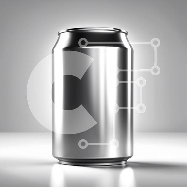 Intra Συλλεκτικό Ξύλινο Παζλ Plywood  4mm - Δροσιστική εικόνα ενός ασημένιου κουτιού σόδας σε μια γκρίζα επιφάνεια Σε Ξύλινο Κουτί - Διαστάσεις: 10x10 cm – 25 κομμάτια