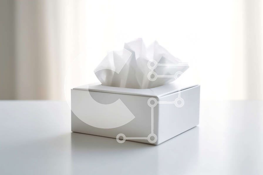 Intra Συλλεκτικό Ξύλινο Παζλ Plywood  4mm - Απλό και κομψό: Λευκό χαρτομάντιλο στο τραπέζι μπροστά από το παράθυρο με λευκές κουρτίνες Σε Ξύλινο Κουτί - Διαστάσεις Puzzle: 10x10 cm – 25 κομμάτια