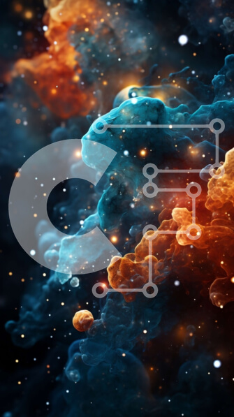 Intra Συλλεκτικό Ξύλινο Παζλ Plywood  4mm - Όμορφη εικόνα ενός πολύχρωμου νεφελώματος που περιβάλλεται από λαμπερά αστέρια Σε Ξύλινο Κουτί - Διαστάσεις Puzzle: 10x10 cm – 25 κομμάτια