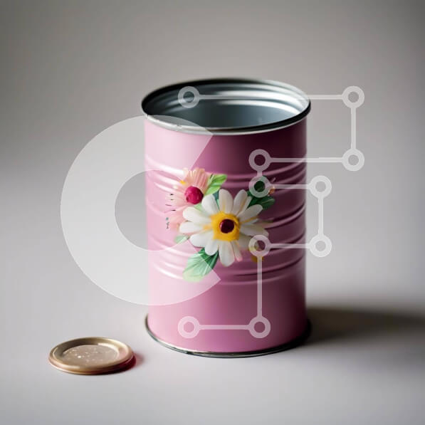 Intra Συλλεκτικό Ξύλινο Παζλ Plywood  4mm - Ροζ Κονσερβοποιία με πίνακες ζωγραφικής λουλουδιών και χρυσό νόμισμα Σε Ξύλινο Κουτί - Διαστάσεις: 10x10 cm – 25 κομμάτια