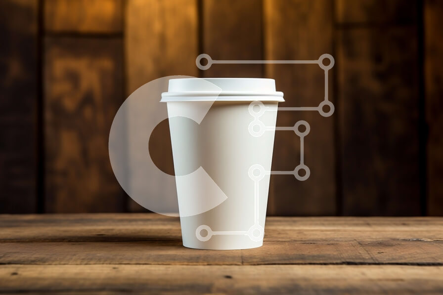 Intra Συλλεκτικό Ξύλινο Παζλ Plywood  4mm - Φλιτζάνι καφέ από Λευκή Βίβλο σε ξύλινο τραπέζι Σε Ξύλινο Κουτί - Διαστάσεις Puzzle: 10x10 cm – 25 κομμάτια