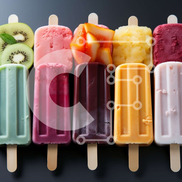 Σετ των 2 Intra Συλλεκτικό Ξύλινο Παζλ Plywood  4mm - Ζωντανά Popsicles σε κομψό φόντο Σε Ξύλινο Κουτί - Διαστάσεις: 10x10 cm – 25 κομμάτια