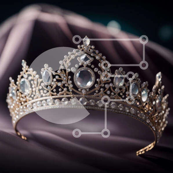 Σετ των 2 Intra Συλλεκτικό Ξύλινο Παζλ Plywood  4mm - Εκπληκτική κινηματογράφηση σε πρώτο πλάνο του στέμματος με διαμάντια και μαργαριτάρια Σε Ξύλινο Κουτί - Διαστάσεις: 10x10 cm – 25 κομμάτια