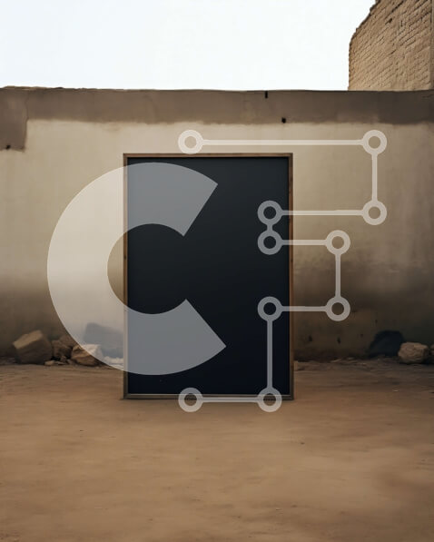 Intra Συλλεκτικό Ξύλινο Παζλ Plywood  4mm - Μαυροπίνακας σε χωματόδρομο με φόντο τοίχο από τούβλα Σε Ξύλινο Κουτί - Διαστάσεις Puzzle: 10x10 cm – 25 κομμάτια