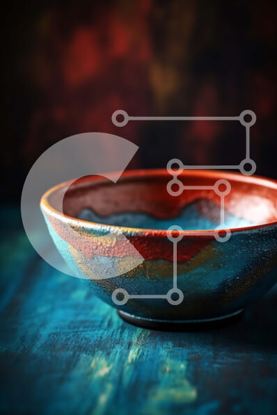 Intra Συλλεκτικό Ξύλινο Παζλ Plywood  4mm - Όμορφο κεραμικό μπολ με μοναδικό γλάσο σε ξύλινο τραπέζι Σε Ξύλινο Κουτί - Διαστάσεις: 10x10 cm – 25 κομμάτια