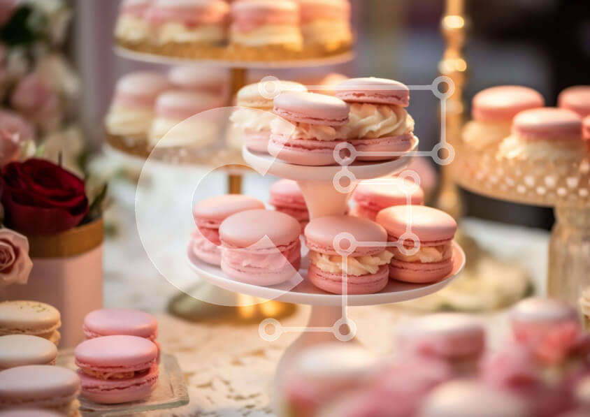 Σετ των 2 Intra Συλλεκτικό Ξύλινο Παζλ Plywood  4mm - Ποικιλία από φρέσκα ροζ αμυγδαλωτά και άλλα επιδόρπια Σε Ξύλινο Κουτί - Διαστάσεις: 10x10 cm – 25 κομμάτια