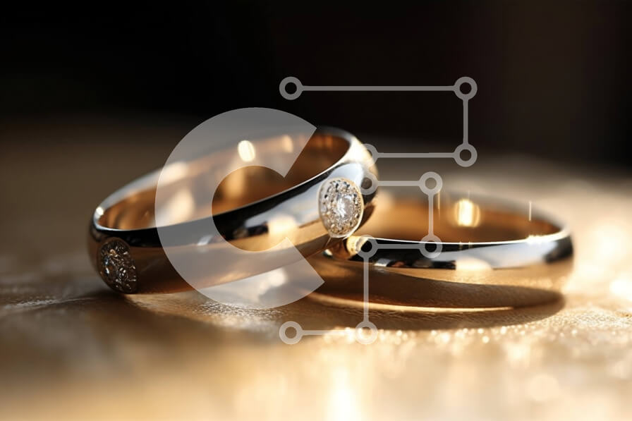 Intra Συλλεκτικό Ξύλινο Παζλ Plywood  4mm - Κομψές χρυσές βέρες στην οθόνη Σε Ξύλινο Κουτί - Διαστάσεις Puzzle: 10x10 cm – 25 κομμάτια