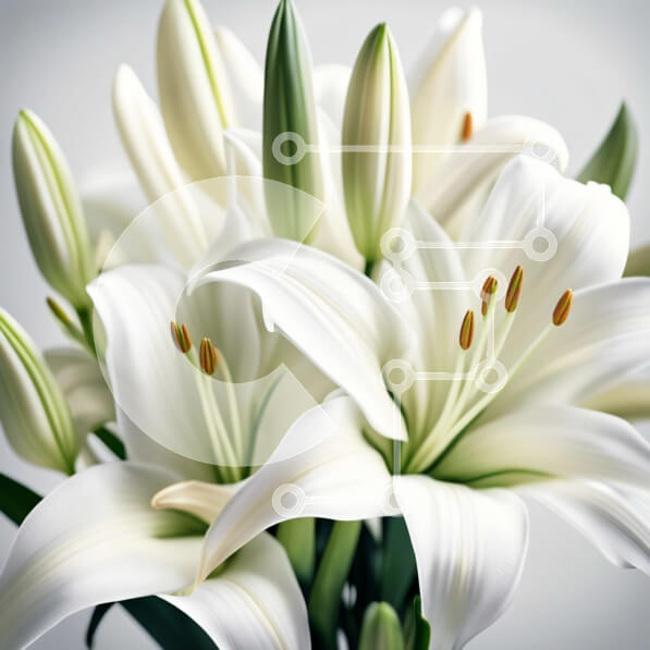 Intra Συλλεκτικό Ξύλινο Παζλ Plywood  4mm - Εκπληκτική εικόνα λευκών κρίνων σε κομψό γκρι φόντο Σε Ξύλινο Κουτί - Διαστάσεις: 10x10 cm – 25 κομμάτια