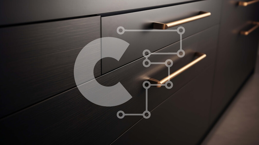 Intra Συλλεκτικό Ξύλινο Παζλ Plywood  4mm - Ντουλάπι κουζίνας μαύρο με ορειχάλκινα χερούλια Σε Ξύλινο Κουτί - Διαστάσεις Puzzle: 10x10 cm – 25 κομμάτια