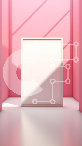 Intra Συλλεκτικό Ξύλινο Παζλ Plywood  4mm - Κενό δωμάτιο με κενό λευκό πλαίσιο σε ροζ τοίχο Σε Ξύλινο Κουτί - Διαστάσεις Puzzle: 10x10 cm – 25 κομμάτια