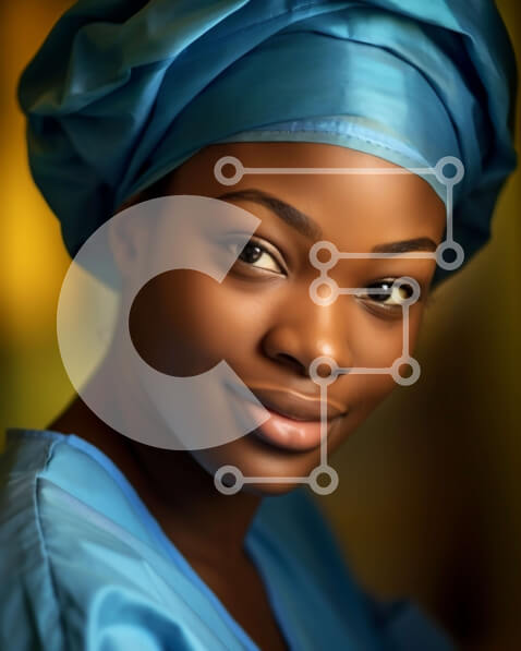 Intra Συλλεκτικό Ξύλινο Παζλ Plywood  4mm - Χαμογελαστή Αφρικανή με ιατρικά τρίβει και λευκό παλτό Σε Ξύλινο Κουτί - Διαστάσεις Puzzle: 10x10 cm – 25 κομμάτια