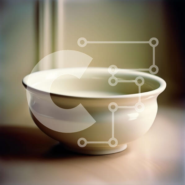 Intra Συλλεκτικό Ξύλινο Παζλ Plywood  4mm - Μινιμαλιστική εικόνα λευκού κεραμικού μπολ σε ξύλινο τραπέζι Σε Ξύλινο Κουτί - Διαστάσεις Puzzle: 10x10 cm – 25 κομμάτια