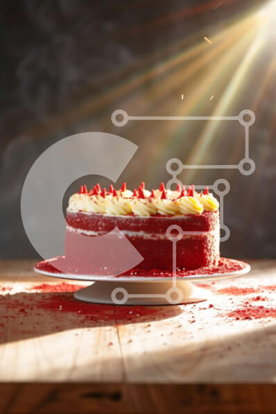 Σετ των 2 Intra Συλλεκτικό Ξύλινο Παζλ Plywood  4mm - Νόστιμο κόκκινο βελούδινο κέικ με απαλό λευκό πάγωμα και πολύχρωμα ψεκάσματα Σε Ξύλινο Κουτί - Διαστάσεις: 10x10 cm – 25 κομμάτια