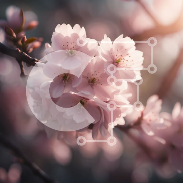 Intra Συλλεκτικό Ξύλινο Παζλ Plywood  4mm - Εκπληκτικό κοντινό πλάνο ενός ροζ ανθισμένου δέντρου κερασιάς σε πλήρη άνθιση Σε Ξύλινο Κουτί - Διαστάσεις: 10x10 cm – 25 κομμάτια