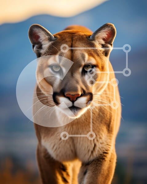 Σετ των 2 Intra Συλλεκτικό Ξύλινο Παζλ Plywood  4mm - Όμορφη εικόνα ενός ορεινού λιονταριού στο φυσικό του περιβάλλον Σε Ξύλινο Κουτί - Διαστάσεις: 10x10 cm – 25 κομμάτια