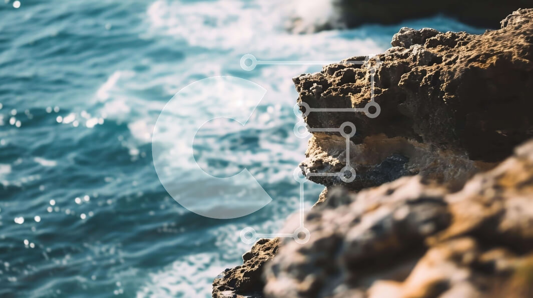 Intra Συλλεκτικό Ξύλινο Παζλ Plywood  4mm - Rock Cliff με θέα στον Ωκεανό με το πουλί και τα κύματα Σε Ξύλινο Κουτί - Διαστάσεις: 10x10 cm – 25 κομμάτια