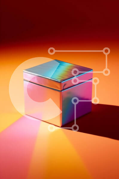 Intra Συλλεκτικό Ξύλινο Παζλ Plywood  4mm - Κομψό μεταλλικό κουτί με ανακλαστική επιφάνεια ουράνιου τόξου Σε Ξύλινο Κουτί - Διαστάσεις: 10x10 cm – 25 κομμάτια