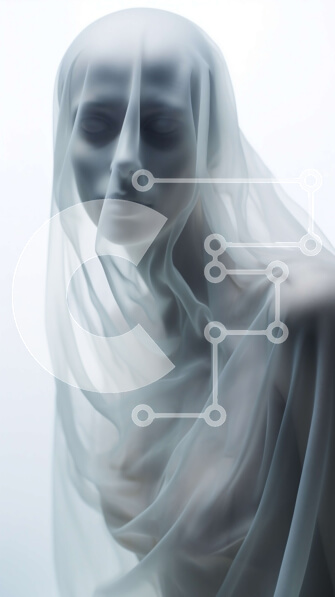 Intra Συλλεκτικό Ξύλινο Παζλ Plywood  4mm - Αφηρημένη τέχνη της γυναίκας με πέπλο ή μάσκα Σε Ξύλινο Κουτί - Διαστάσεις Puzzle: 10x10 cm – 25 κομμάτια