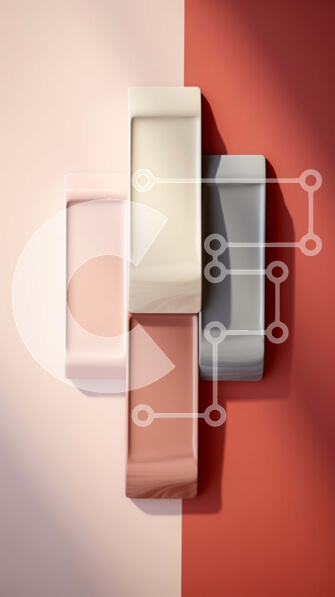 Intra Συλλεκτικό Ξύλινο Παζλ Plywood  4mm - Αφηρημένος τοίχος ντεγκραντέ με ροζ και μπεζ αποχρώσεις Σε Ξύλινο Κουτί - Διαστάσεις Puzzle: 10x10 cm – 25 κομμάτια