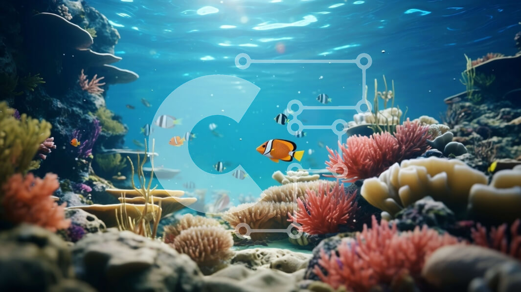 Intra Συλλεκτικό Ξύλινο Παζλ Plywood  4mm - Πολύχρωμος κοραλλιογενής ύφαλος με ψάρια Σε Ξύλινο Κουτί - Διαστάσεις: 10x10 cm – 25 κομμάτια