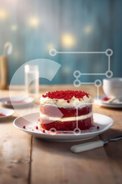 Σετ των 2 Intra Συλλεκτικό Ξύλινο Παζλ Plywood  4mm - Λαχταριστό κέικ Red Velvet με White Frosting και Sprinkles Σε Ξύλινο Κουτί - Διαστάσεις: 10x10 cm – 25 κομμάτια