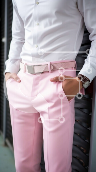 Intra Συλλεκτικό Ξύλινο Παζλ Plywood  4mm - Μοντέρνος άνδρας με ροζ κοστούμι και λευκό πουκάμισο Σε Ξύλινο Κουτί - Διαστάσεις Puzzle: 10x10 cm – 25 κομμάτια