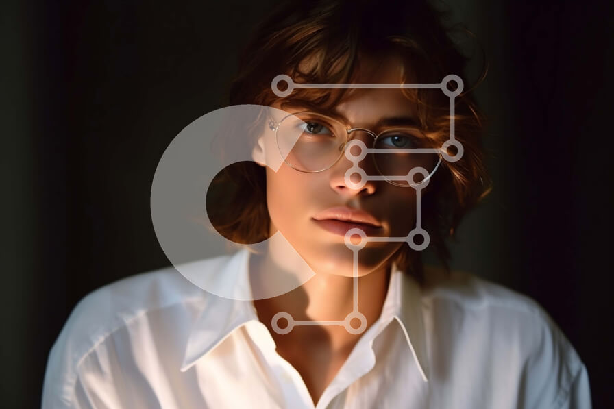 Intra Συλλεκτικό Ξύλινο Παζλ Plywood  4mm - Νεαρός άνδρας που φορά γυαλιά και λευκό πουκάμισο - φωτογραφία αρχείου Σε Ξύλινο Κουτί - Διαστάσεις Puzzle: 10x10 cm – 25 κομμάτια