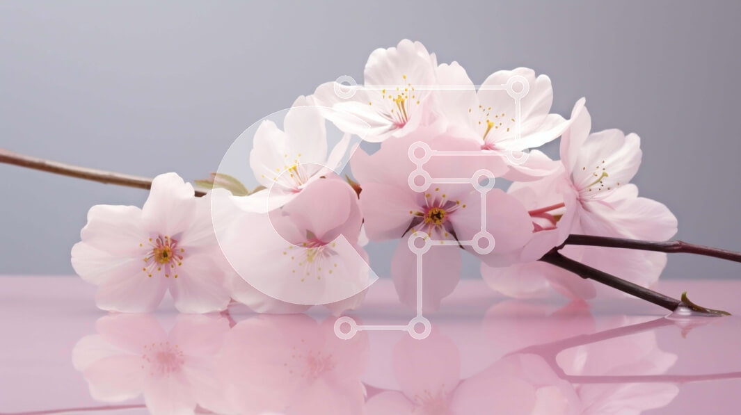 Intra Συλλεκτικό Ξύλινο Παζλ Plywood  4mm - Ανθισμένα ροζ άνθη κερασιάς σε ροζ φόντο Σε Ξύλινο Κουτί - Διαστάσεις: 10x10 cm – 25 κομμάτια