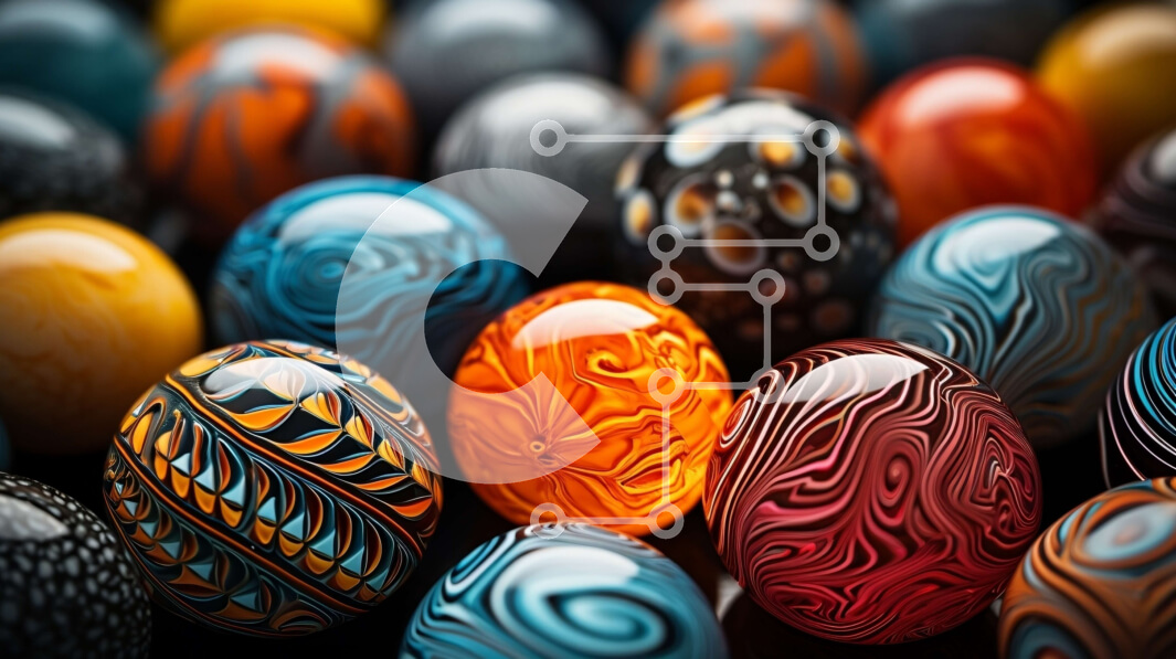 Intra Συλλεκτικό Ξύλινο Παζλ Plywood  4mm - Πολύχρωμα Πασχαλινά αυγά σε μαρμάρινο σχέδιο Σε Ξύλινο Κουτί - Διαστάσεις Puzzle: 10x10 cm – 25 κομμάτια