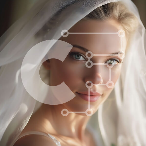 Intra Συλλεκτικό Ξύλινο Παζλ Plywood  4mm - Εκπληκτική φωτογραφία μιας νύφης με λευκό νυφικό με πέπλο και μπουκέτο λουλουδιών Σε Ξύλινο Κουτί - Διαστάσεις Puzzle: 10x10 cm – 25 κομμάτια