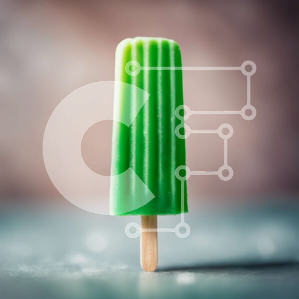 Σετ των 2 Intra Συλλεκτικό Ξύλινο Παζλ Plywood  4mm - Πράσινο παγωτό σε Ξύλινο ραβδί Σε Ξύλινο Κουτί - Διαστάσεις: 10x10 cm – 25 κομμάτια