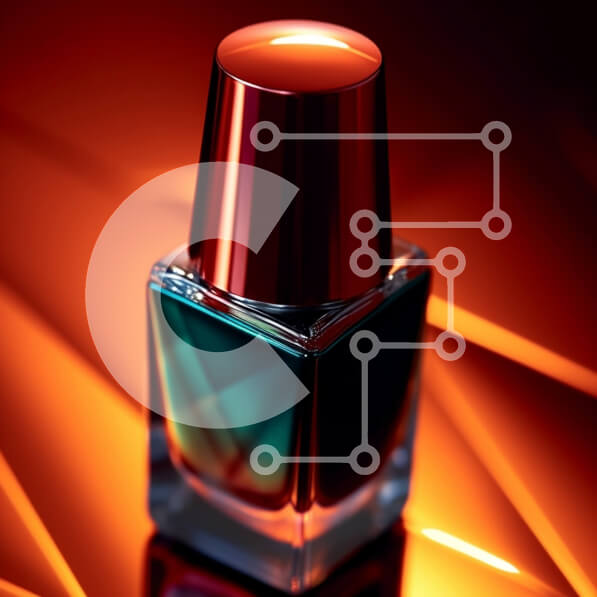 Σετ των 2 Intra Συλλεκτικό Ξύλινο Παζλ Plywood  4mm - Ζωντανό βερνίκι νυχιών στο τραπέζι με κόκκινο φόντο Σε Ξύλινο Κουτί - Διαστάσεις: 10x10 cm – 25 κομμάτια