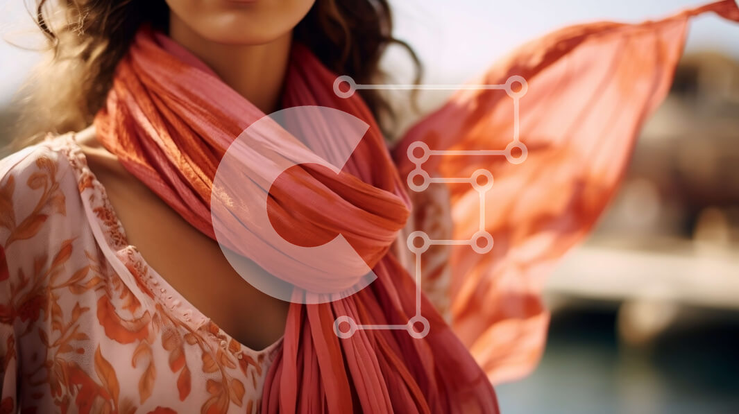 Intra Συλλεκτικό Ξύλινο Παζλ Plywood  4mm - Κομψό πορτρέτο μιας γυναίκας που φορά ένα πολύχρωμο κασκόλ Σε Ξύλινο Κουτί - Διαστάσεις Puzzle: 10x10 cm – 25 κομμάτια