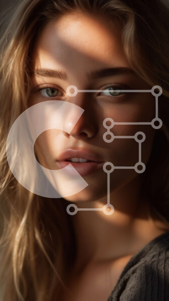 Intra Συλλεκτικό Ξύλινο Παζλ Plywood  4mm - Ουδέτερο πορτρέτο μιας ξανθιάς γυναίκας με μπλε μάτια Σε Ξύλινο Κουτί - Διαστάσεις Puzzle: 10x10 cm – 25 κομμάτια