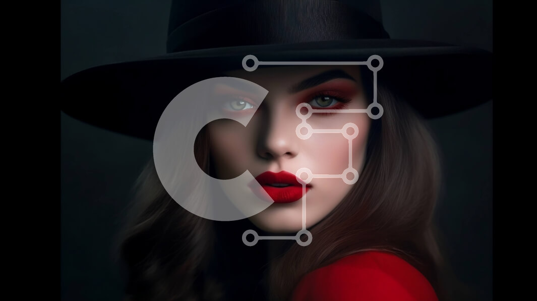 Intra Συλλεκτικό Ξύλινο Παζλ Plywood  4mm - Κομψή γυναίκα με μαύρο καπέλο και κόκκινο κραγιόν Σε Ξύλινο Κουτί - Διαστάσεις Puzzle: 10x10 cm – 25 κομμάτια