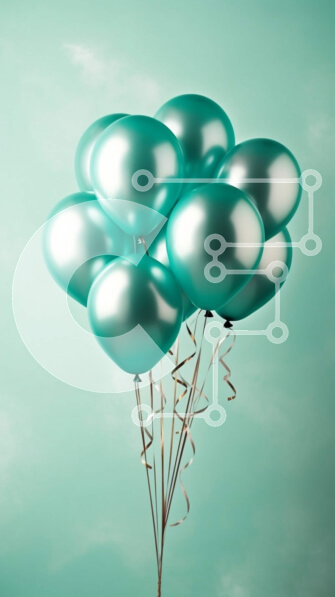 Intra Συλλεκτικό Ξύλινο Παζλ Plywood  4mm - Πολύχρωμα μεταλλικά μπαλόνια που επιπλέουν σε τιρκουάζ φόντο Σε Ξύλινο Κουτί - Διαστάσεις Puzzle: 10x10 cm – 25 κομμάτια