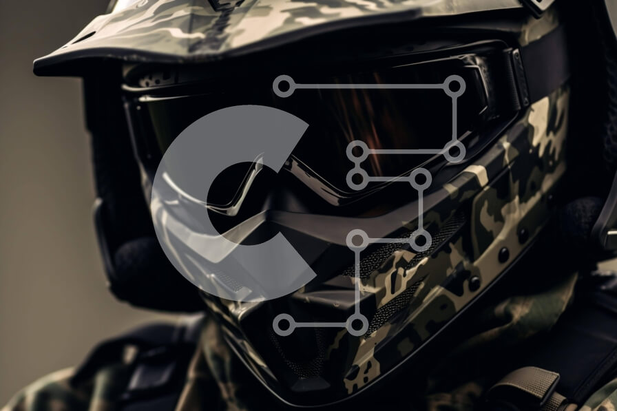 Intra Συλλεκτικό Ξύλινο Παζλ Plywood  4mm - Άτομο με γυαλιά παραλλαγής και στρατιωτικό κράνος Σε Ξύλινο Κουτί - Διαστάσεις Puzzle: 10x10 cm – 25 κομμάτια