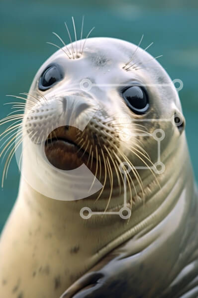 Σετ των 2 Intra Συλλεκτικό Ξύλινο Παζλ Plywood  4mm - Ειρηνική εικόνα του προσώπου μιας φώκιας σε κοντινή απόσταση Σε Ξύλινο Κουτί - Διαστάσεις: 10x10 cm – 25 κομμάτια