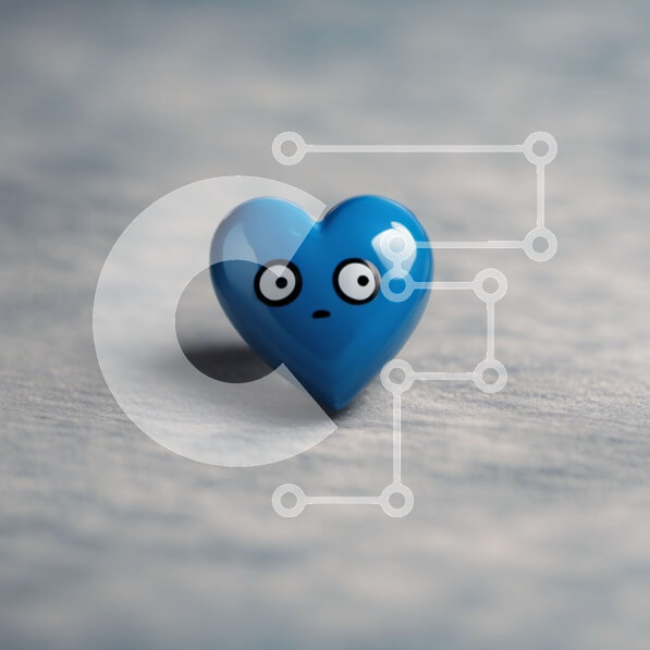 Intra Συλλεκτικό Ξύλινο Παζλ Plywood  4mm - Έκπληκτη μπλε καρδιά σε μια επιφάνεια Σε Ξύλινο Κουτί - Διαστάσεις Puzzle: 10x10 cm – 25 κομμάτια