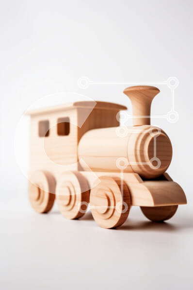 Intra Συλλεκτικό Ξύλινο Παζλ Plywood  4mm - Ξύλινο παιχνίδι τρένο σε άσπρο φόντο - φωτογραφία αρχείου Σε Ξύλινο Κουτί - Διαστάσεις: 10x10 cm – 25 κομμάτια