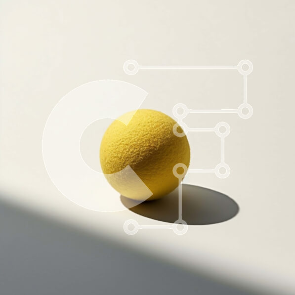 Intra Συλλεκτικό Ξύλινο Παζλ Plywood  4mm - Κίτρινη μπάλα σε καθαρό λευκό φόντο Σε Ξύλινο Κουτί - Διαστάσεις: 10x10 cm – 25 κομμάτια